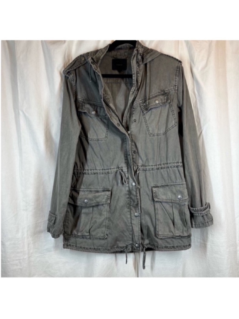 Talula 100% Cotton utility cargo military hooded jacket